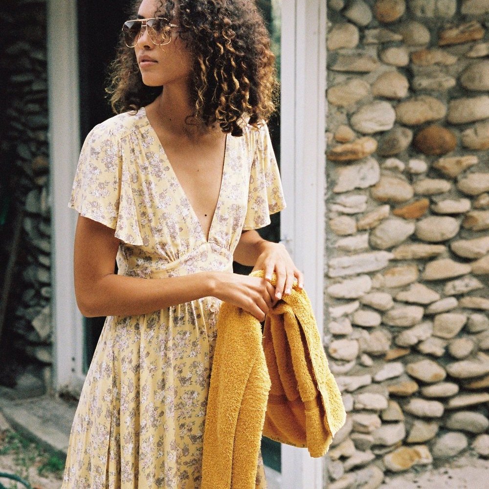 Auguste the Label Olsen Violet Mini Dress in Lemon